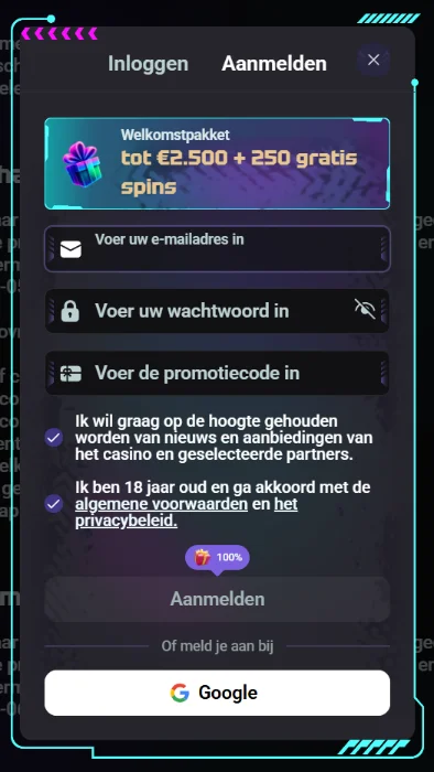 NeedForSlots Casino registratieformulier welkomstbonus NeedForSlots Casino registratieformulier met welkomstbonus en gratis spins