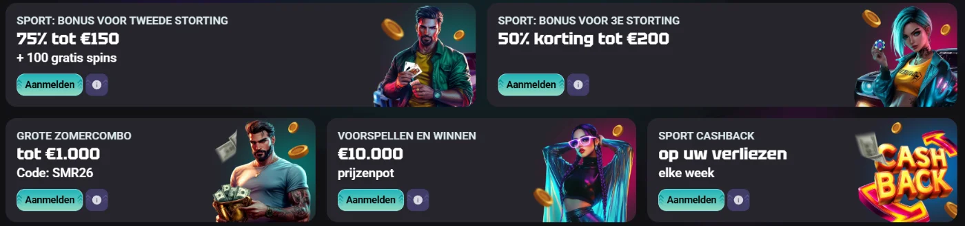 needforslots Casino sportbonussen overzicht needforslots Casino sportbonussen met stortingsbonus, zomercombo en cashback